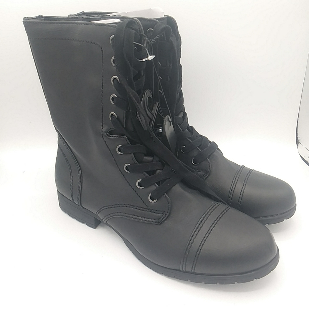 Time & Tru Black Moto Boots